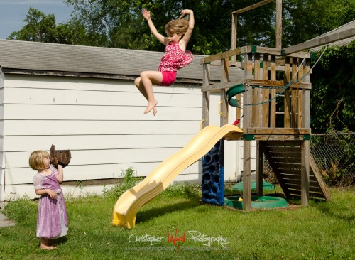 the-swing-set.jpg Lily catching Kate jumping from the swing.